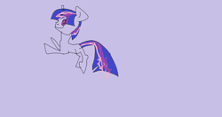 Size: 2332x1228 | Tagged: artist needed, safe, character:twilight sparkle, character:twilight sparkle (unicorn), species:pony, species:unicorn, 1000 hours in ms paint, bait, delet this, downvote bait, female, horn, mare, op is a duck, purple background, simple background, solo, wat