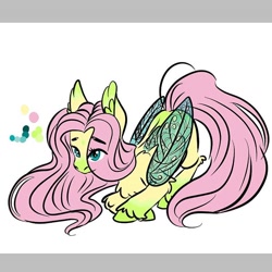 Size: 750x750 | Tagged: artist needed, source needed, safe, character:fluttershy, species:pegasus, species:pony, g5 leak, leak, butterfly wings, ear fluff, female, fluttershy (g5), mare, redesign, simple background, unshorn fetlocks, white background, wings