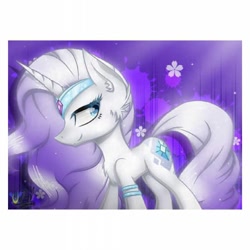 Size: 1080x1080 | Tagged: artist needed, source needed, safe, character:rarity, species:pony, species:unicorn, g5 leak, leak, accessories, female, gradient hair, jewelry, mare, rarity (g5), redesign, smiling, solo, tiara