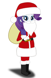 Size: 667x1024 | Tagged: artist needed, source needed, safe, character:rarity, my little pony:equestria girls, belt, boots, christmas, clothing, costume, fake beard, female, hat, holiday, looking at you, mittens, sack, santa beard, santa claus, santa costume, santa hat, santa sack, shoes, simple background, solo, transparent background, vector