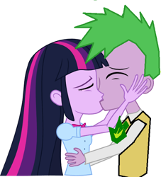 Size: 528x581 | Tagged: artist needed, safe, character:spike, character:twilight sparkle, ship:twispike, my little pony:equestria girls, female, hug, human spike, kissing, male, older, older spike, shipping, simple background, straight, vector, white background