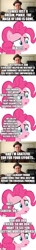 Size: 500x3452 | Tagged: safe, edit, edited screencap, editor:lord you know who, screencap, character:pinkie pie, atop the fourth wall, comic, doctor who, fanfic art, implied doctor whooves, implied starlight glimmer, implied sunburst, linkara, mask of loki, screencap comic, the doctor, the mask