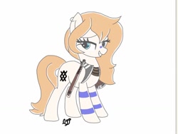Size: 1024x768 | Tagged: artist needed, safe, oc, oc only, oc:star north, species:earth pony, species:pony, axe, blue eyes, female, full body, mare, piercing, shield, simple background, smiling, solo, tattoo, viking axe, weapon, white background