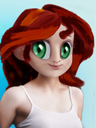 Size: 1200x1600 | Tagged: artist needed, source needed, safe, character:sunset shimmer, species:human, my little pony:equestria girls, armpits, big eyes, bust, cursed image, irl, looking at you, nightmare fuel, photo, photoshop, realistic, simple background, solo, uncanny valley