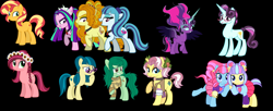 Size: 5344x2184 | Tagged: artist needed, safe, character:adagio dazzle, character:aria blaze, character:gloriosa daisy, character:juniper montage, character:kiwi lollipop, character:midnight sparkle, character:principal abacus cinch, character:sonata dusk, character:sunset shimmer, character:supernova zap, character:twilight sparkle, character:vignette valencia, character:wallflower blush, species:pony, my little pony:equestria girls, antagonist, black background, compilation, equestria girls ponified, k-lo, kiwi lollipop, midnight sparkle, ponified, postcrush, simple background, su-z, supernova zap, the dazzlings, vignette valencia