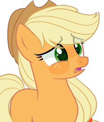 Size: 1280x1494 | Tagged: artist needed, safe, artist:bublebee123, base used, part of a set, character:applejack, species:earth pony, species:pony, applejack's hat, clothing, confused, cowboy hat, disturbed, female, freckles, hat, heart eyes, mare, missing cutie mark, open mouth, simple background, solo, transparent background, wingding eyes