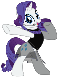 Size: 5701x7678 | Tagged: artist needed, source needed, safe, part of a set, character:rarity, species:pony, bipedal, black dress, clothing, dress, female, headset, looking at you, mare, simple background, smiling, solo, transparent background, vector