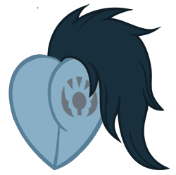 Size: 532x530 | Tagged: artist needed, safe, oc, oc only, oc:mad munchkin, species:pony, butt only, heart flank, photo, simple background, solo, transparent background