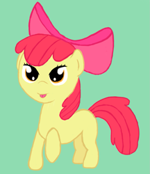 Size: 785x908 | Tagged: safe, artist:derpessivepony, character:apple bloom, species:pony, female, filly, green background, simple background, solo, tongue out