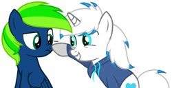 Size: 793x406 | Tagged: artist needed, source needed, useless source url, safe, base used, oc, oc only, oc:green cooler, oc:justin delepaz, species:pegasus, species:pony, species:unicorn, boop