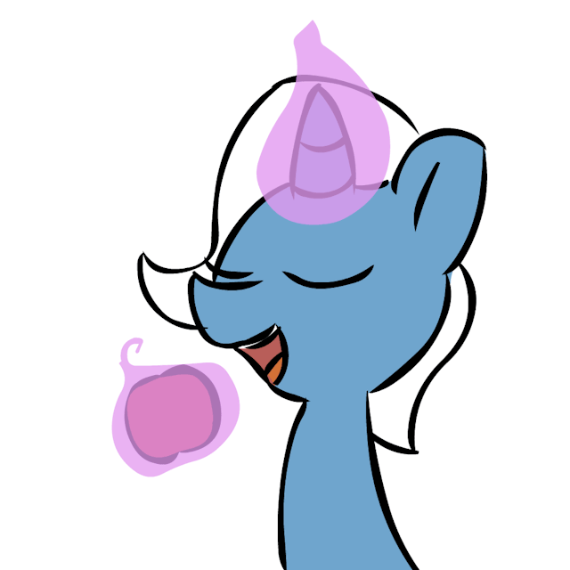 Size: 640x640 | Tagged: artist needed, safe, character:trixie, species:pony, species:unicorn, animated, cute, diatrixes, frame by frame, implied twilight sparkle, magic, no pupils, simple background, solo, squigglevision, telekinesis, white background