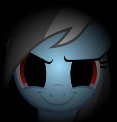 Size: 686x720 | Tagged: artist needed, safe, character:rainbow dash, species:pegasus, species:pony, black background, close-up, female, looking at you, mare, simple background, smiling, smirk, solo, vector
