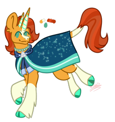 Size: 850x900 | Tagged: artist needed, source needed, useless source url, safe, character:stellar flare, character:sunburst, species:classical unicorn, species:pony, species:unicorn, bicorn, cape, clothing, cloven hooves, female, fusion, horn, jewelry, leonine tail, male, mare, mother and child, mother and son, multiple horns, necklace, pearl necklace, robe, simple background, sunburst's robe, transparent background, unshorn fetlocks