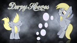 Size: 1920x1080 | Tagged: artist needed, source needed, safe, edit, character:derpy hooves, species:pegasus, species:pony, cutie mark, female, mare, solo, text, wallpaper, wallpaper edit
