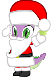 Size: 684x1024 | Tagged: artist needed, safe, character:spike, species:dragon, beard, belly, belt, boots, christmas, clothing, costume, facial hair, fake beard, hat, holiday, male, mittens, santa beard, santa claus, santa costume, santa hat, shoes, simple background, solo, transparent background, vector
