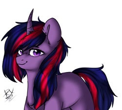 Size: 1122x1015 | Tagged: artist needed, dead source, safe, oc, oc only, oc:lina phantom, species:pony, species:unicorn, bust, horn, looking at you, not twilight sparkle, portrait, unicorn oc