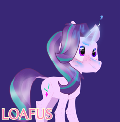 Size: 545x553 | Tagged: artist needed, safe, character:starlight glimmer, species:pony, species:unicorn, female, freckles, glimglam, glow, magic, mare