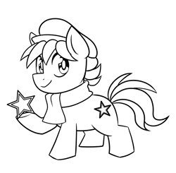 Size: 3017x2960 | Tagged: artist needed, source needed, safe, oc, oc only, oc:esperanta poneo, species:earth pony, species:pony, chibi, closed mouth, clothing, colt, commission, cute, esperanto, male, monochrome, solo