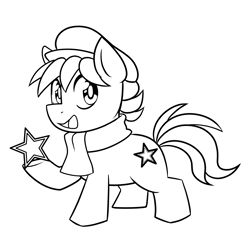 Size: 3017x2960 | Tagged: artist needed, source needed, safe, oc, oc only, oc:esperanta poneo, species:earth pony, species:pony, chibi, clothing, colt, commission, cute, esperanto, male, monochrome, open mouth, solo