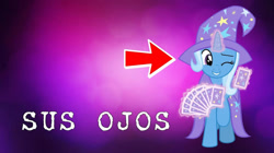 Size: 739x415 | Tagged: artist needed, safe, character:trixie, card, spanish, youtube thumbnail