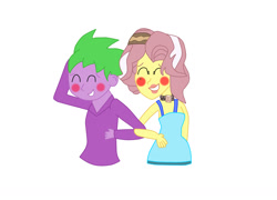 Size: 1537x1104 | Tagged: artist needed, source needed, safe, character:spike, character:vignette valencia, g4, my little pony:equestria girls, arm in arm, blushing, eyes closed, human spike, shipping, smiling, spikevalencia, vignette valencia