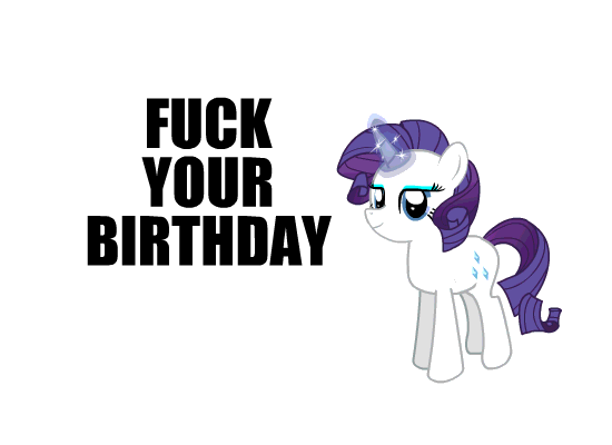 Size: 550x400 | Tagged: artist needed, source needed, safe, character:rarity, species:pony, species:unicorn, animated, birthday, blinking, female, good trick, magic, magic aura, mare, simple background, spinning, transparent background, vulgar