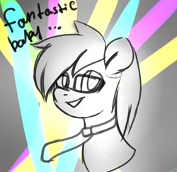 Size: 1500x1460 | Tagged: artist needed, source needed, safe, oc, oc only, oc:silver bristle, species:earth pony, species:pony, g4, digital art, disco, glasses, male, necktie, simple, simple background, smiling, stallion