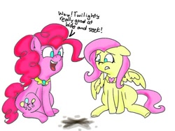 Size: 500x375 | Tagged: artist needed, safe, character:fluttershy, character:pinkie pie, episode:magical mystery cure, g4, my little pony: friendship is magic, 30 minute art challenge, elements of harmony