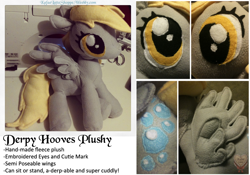 Size: 1000x700 | Tagged: artist needed, safe, character:derpy hooves, irl, photo, plushie, text