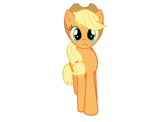 Size: 550x400 | Tagged: safe, artist:sweetspirit0042, character:applejack, species:earth pony, species:pony, animated, applejack's hat, crying, simple background, transparent background, walk cycle, walking