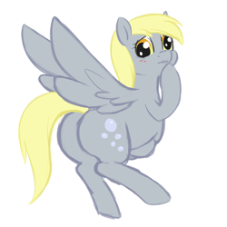 Size: 1000x1000 | Tagged: artist needed, safe, character:derpy hooves, species:pegasus, species:pony, aderpose, bubble butt, fat, female, mare, plot, squishy