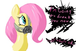 Size: 909x610 | Tagged: artist needed, safe, character:fluttershy, bane, crossover, the dark knight rises