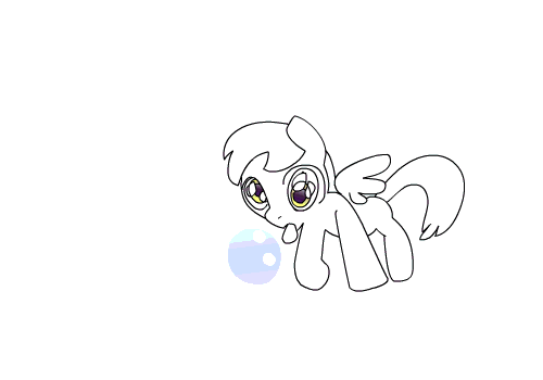 Size: 500x350 | Tagged: artist needed, safe, character:derpy hooves, species:pegasus, species:pony, 30 minute art challenge, animated, bubble, female, mare