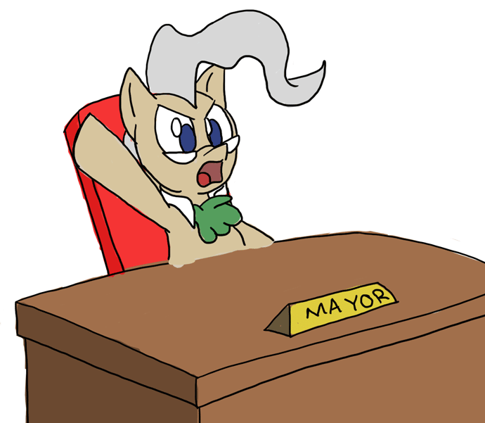 Size: 690x601 | Tagged: artist needed, safe, character:mayor mare, animated, desk, frame by frame, glasses, pounding