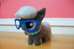 Size: 1600x1066 | Tagged: artist needed, safe, character:silver spoon, species:earth pony, species:pony, chibi, cute, female, filly, glasses, hnnng, irl, jewelry, necklace, pearl necklace, photo, plushie, silverbetes, solo