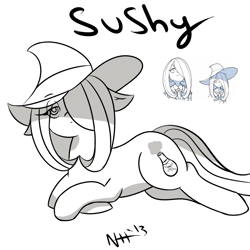 Size: 900x900 | Tagged: artist needed, safe, species:earth pony, species:pony, clothing, cute, hat, little witch academia, ponified, sucy manbavaran, witch hat