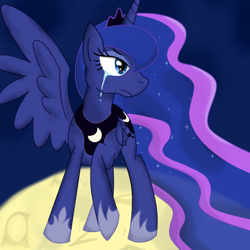 Size: 600x600 | Tagged: artist needed, safe, character:princess luna, crying, pixiv, solo