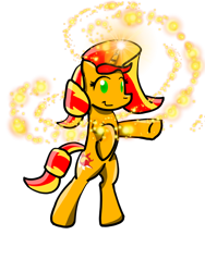 Size: 600x800 | Tagged: artist needed, source needed, useless source url, safe, character:sunset shimmer, species:pony, species:unicorn, ask, cute, happy, magic, shimmerbetes, smiling, solo, tumblr
