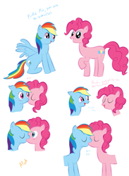 Size: 1307x1782 | Tagged: artist needed, source needed, safe, character:pinkie pie, character:rainbow dash, ship:pinkiedash, blushing, female, kissing, lesbian, shipping