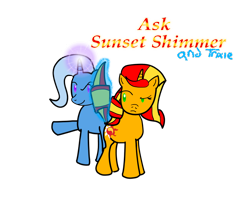 Size: 1000x800 | Tagged: artist needed, source needed, useless source url, safe, character:sunset shimmer, character:trixie, species:pony, ask, blog, magic, sunset answers, tumblr