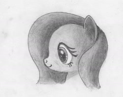 Size: 1609x1273 | Tagged: artist needed, safe, character:fluttershy, monochrome, pencil drawing, sketch, traditional art