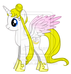 Size: 400x414 | Tagged: artist needed, safe, species:alicorn, species:pony, ponified, pony creator, sailor moon, solo, tsukino usagi, watermark
