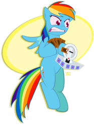 Size: 774x1033 | Tagged: artist needed, safe, character:rainbow dash, species:pegasus, species:pony, card, crossover, duel disk, female, flying, simple background, solo, transparent background, yu-gi-oh!