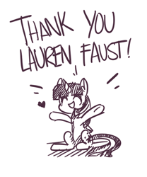 Size: 500x600 | Tagged: artist needed, safe, character:twilight sparkle, character:twilight sparkle (alicorn), species:alicorn, species:pony, female, happy, heart, lauren faust, mare, solo, thank you