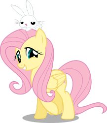 Size: 1600x1843 | Tagged: safe, artist:bronyvectors, character:angel bunny, character:fluttershy, species:pegasus, species:pony, species:rabbit, raised hoof, simple background, transparent background, vector
