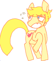 Size: 369x424 | Tagged: artist needed, safe, oc, oc only, oc:golden brisk, species:pony, colt, femboy, male, sketch, solo