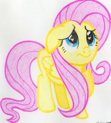 Size: 1194x1314 | Tagged: artist needed, safe, character:fluttershy, heart eyes, solo, traditional art