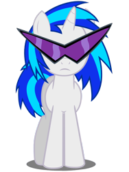 Size: 768x1024 | Tagged: artist needed, safe, character:dj pon-3, character:vinyl scratch, species:pony, species:unicorn, female, glasses, hooves, horn, kamina sunglasses, mare, simple background, solo, sunglasses, transparent background, vector