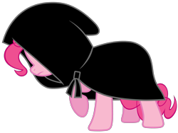 Size: 3585x2703 | Tagged: artist needed, source needed, safe, character:pinkie pie, cloak, clothing, high res, left out, sad