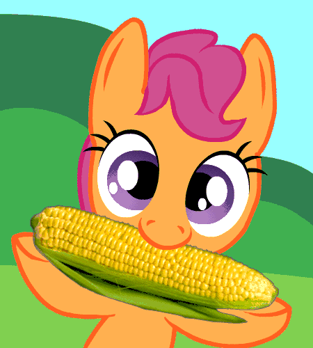 Size: 450x500 | Tagged: artist needed, safe, character:scootaloo, species:pegasus, species:pony, animated, corn, cute, cutealoo, nibbling, nom